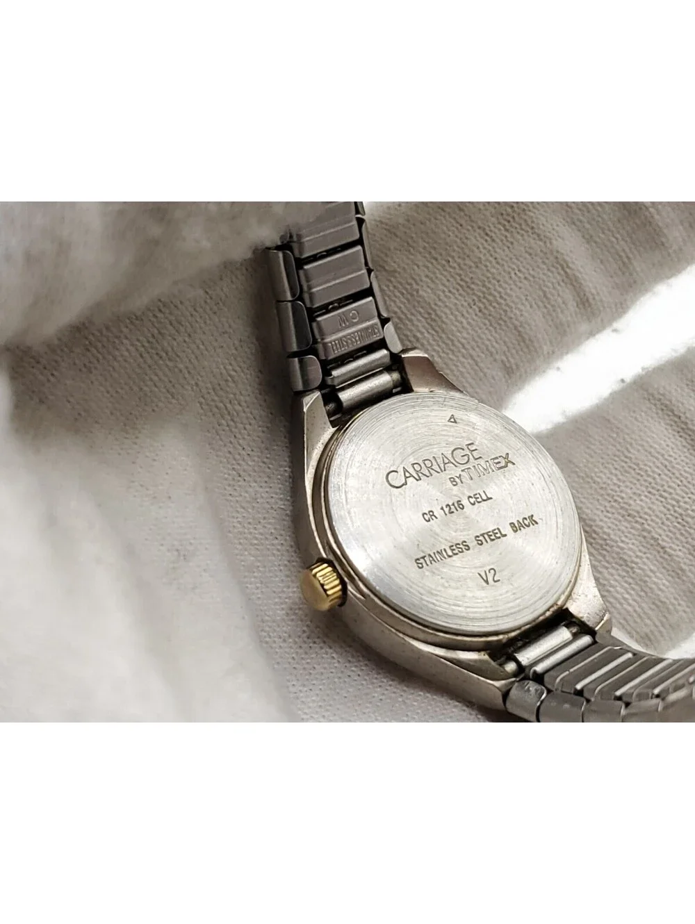 Carriage By Timex Quartz Womens Watch New Battery Two-Tone Expandable Band 21mm
